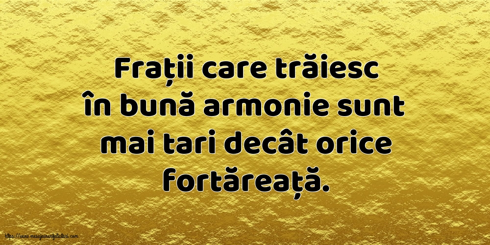 Familie Frații care trăiesc în bună armonie sunt mai tari decât orice fortăreață