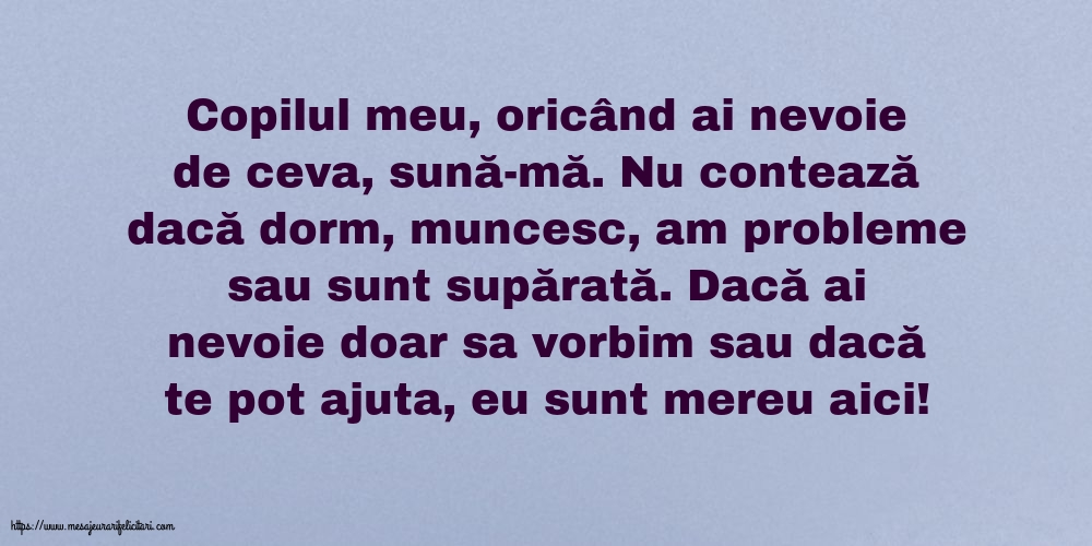 Familie Pentru copilul meu... Semnat: Mama