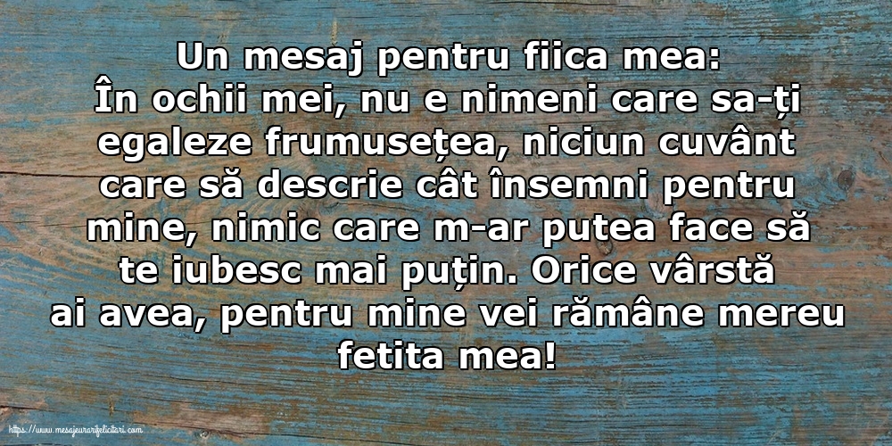 Familie Un mesaj pentru fiica mea: