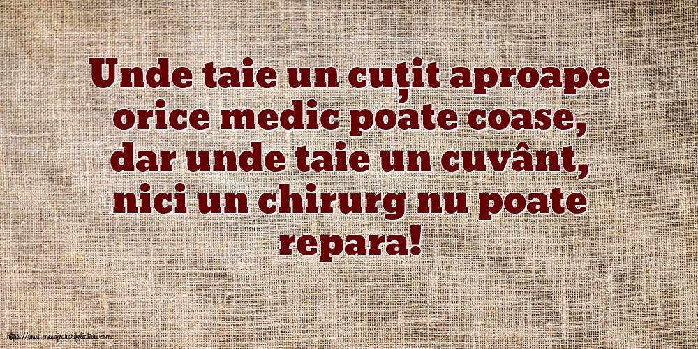 Familie Unde taie un cuțit aproape orice medic poate coase