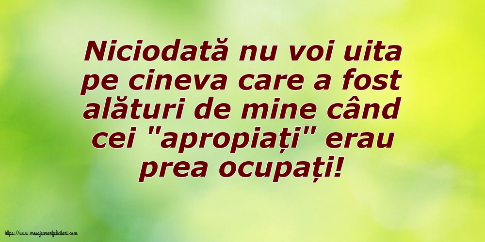 Familie Niciodată nu voi uita