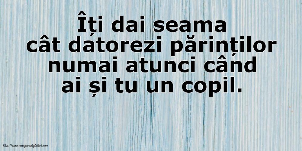 Familie Îți dai seama cât datorezi părinților numai atunci când ai și tu un copil.