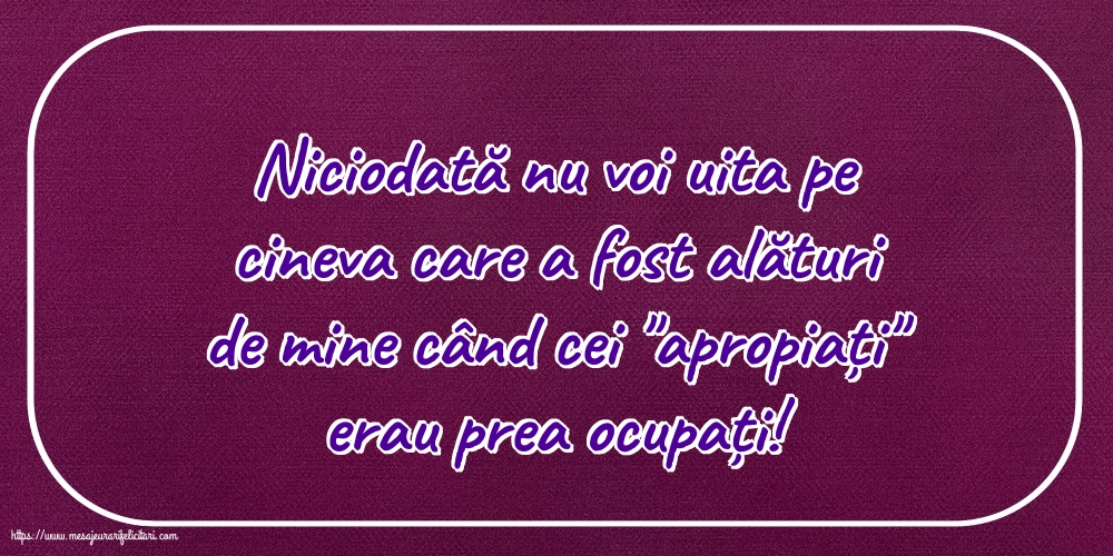 Familie Niciodată nu voi uita