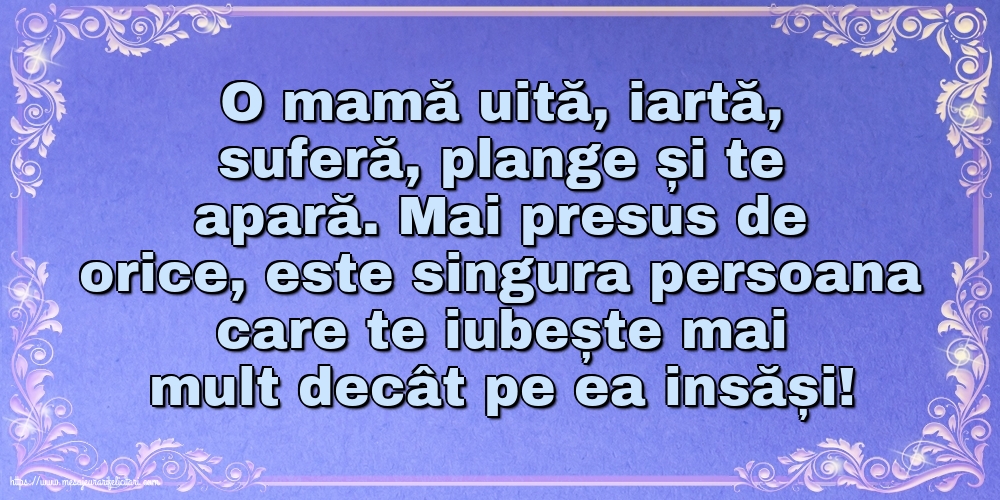 Familie O mamă uită