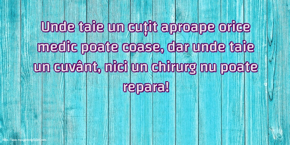 Familie Unde taie un cuțit aproape orice medic poate coase