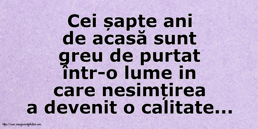 Familie Cei șapte ani de acasă