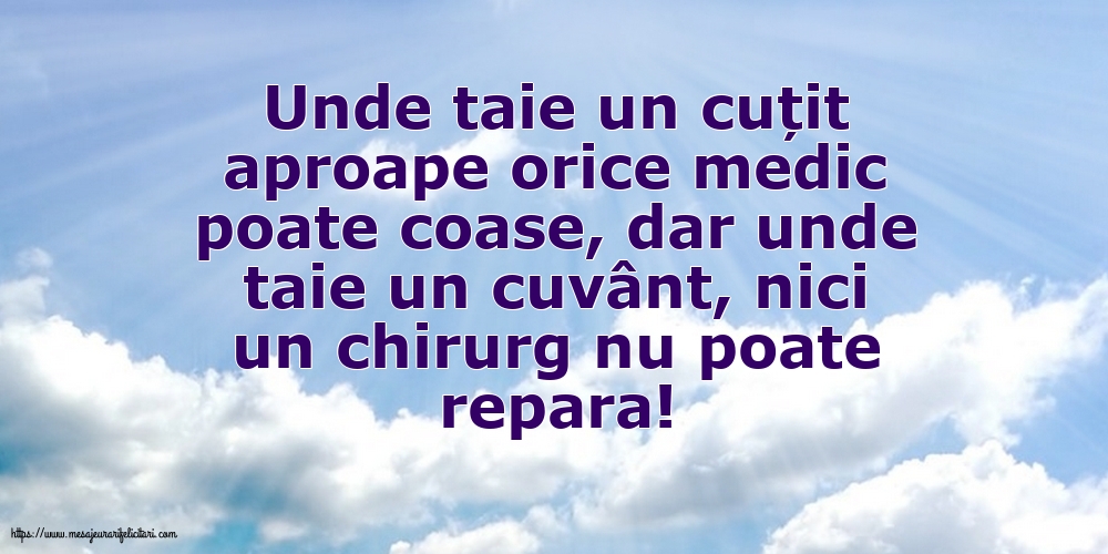 Familie Unde taie un cuțit aproape orice medic poate coase