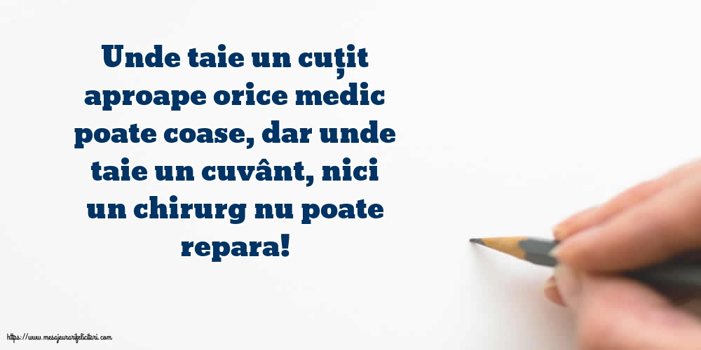 Familie Unde taie un cuțit aproape orice medic poate coase