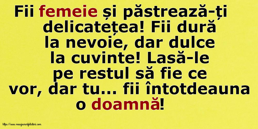 Familie Fii femeie și păstrează-ți delicatețea!