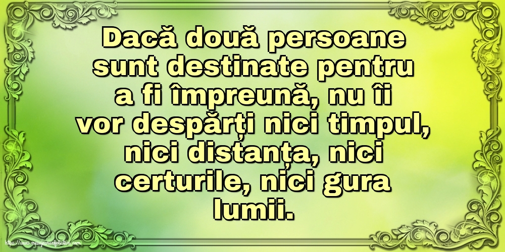 Familie Dacă două persoane sunt destinate pentru a fi împreună