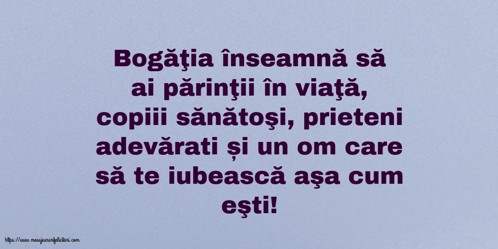 Familie Bogăţia înseamnă să
