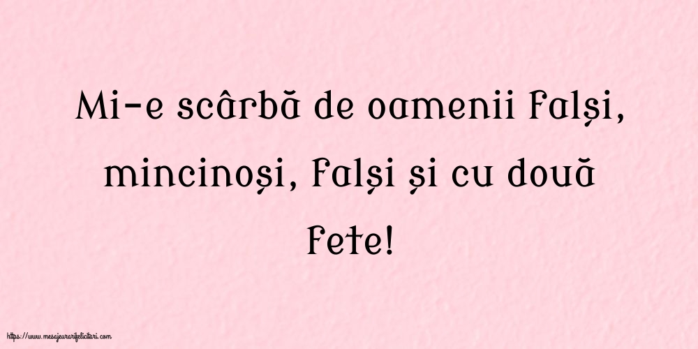 Familie Mi-e scârbă de oamenii falși,