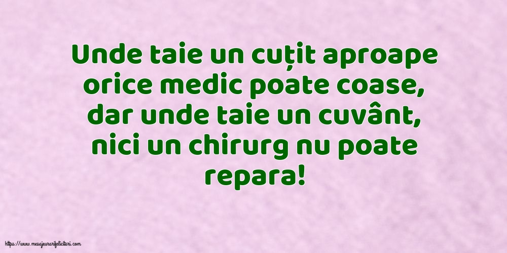 Familie Unde taie un cuțit aproape orice medic poate coase