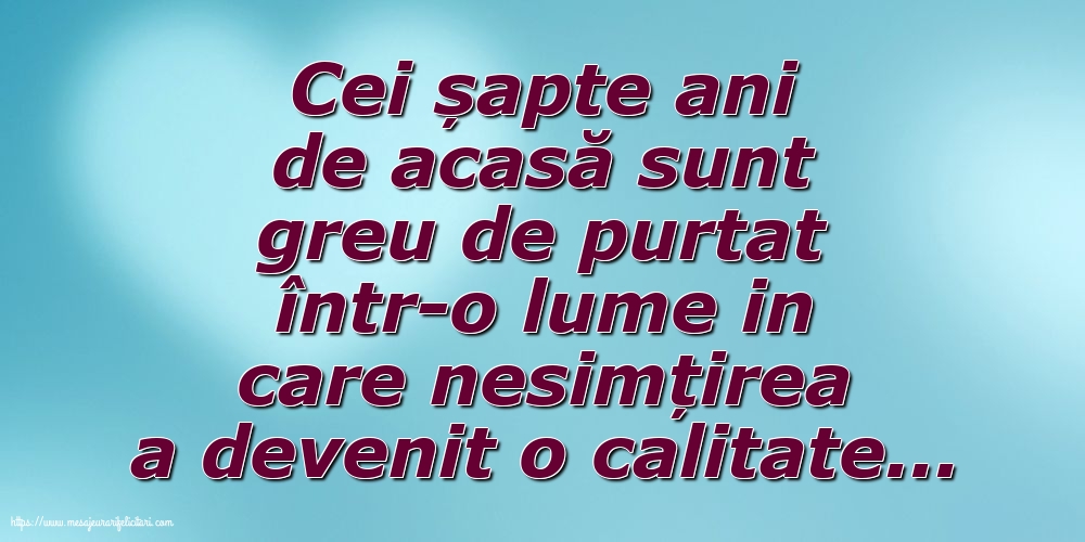 Familie Cei șapte ani de acasă