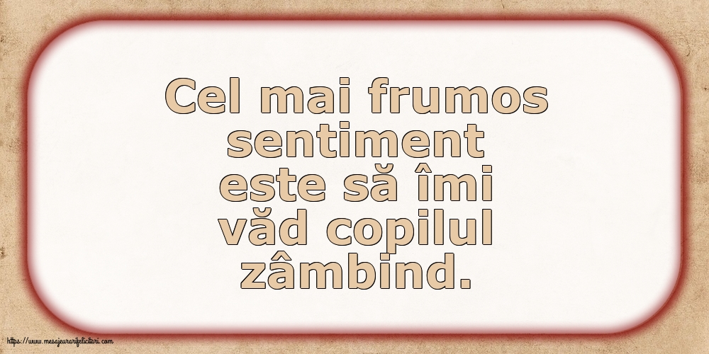Familie Cel mai frumos sentiment este să îmi văd copilul zâmbind.