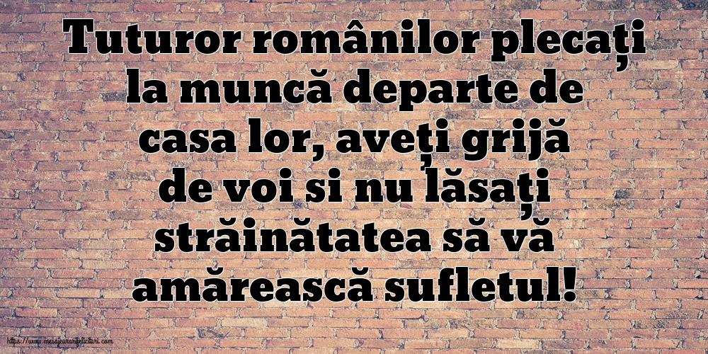 Familie Tuturor românilor plecați la muncă