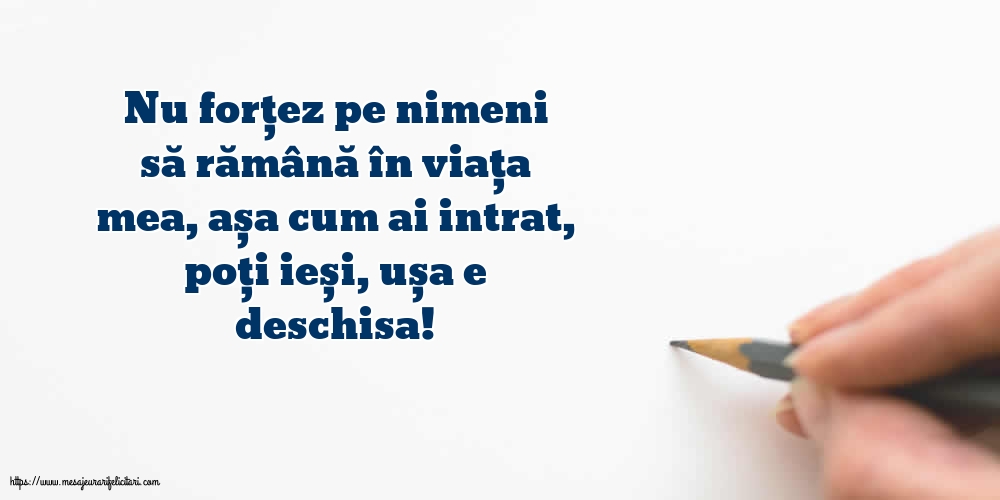 Familie Nu forțez pe nimeni să rămână