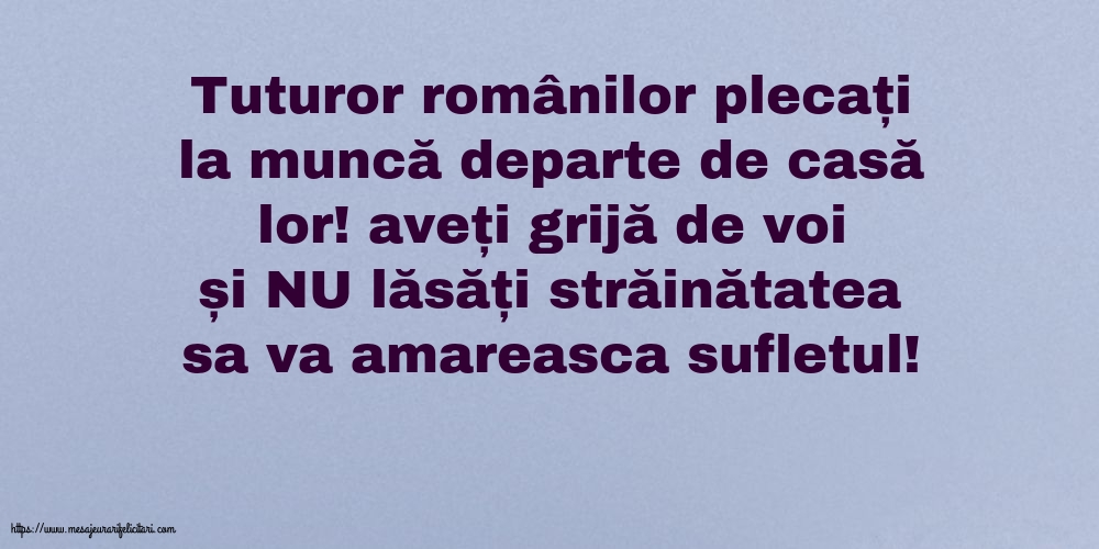 Familie Tuturor românilor plecați