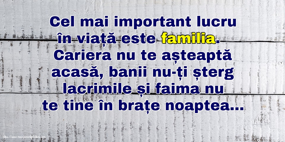 Familie Cel mal important lucru în viață este familia