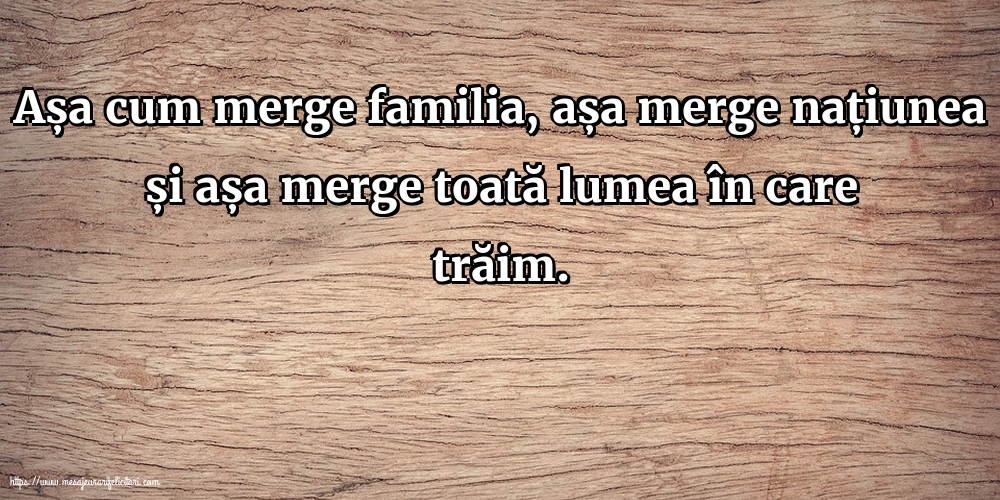 Familie Așa cum merge familia, așa merge națiunea