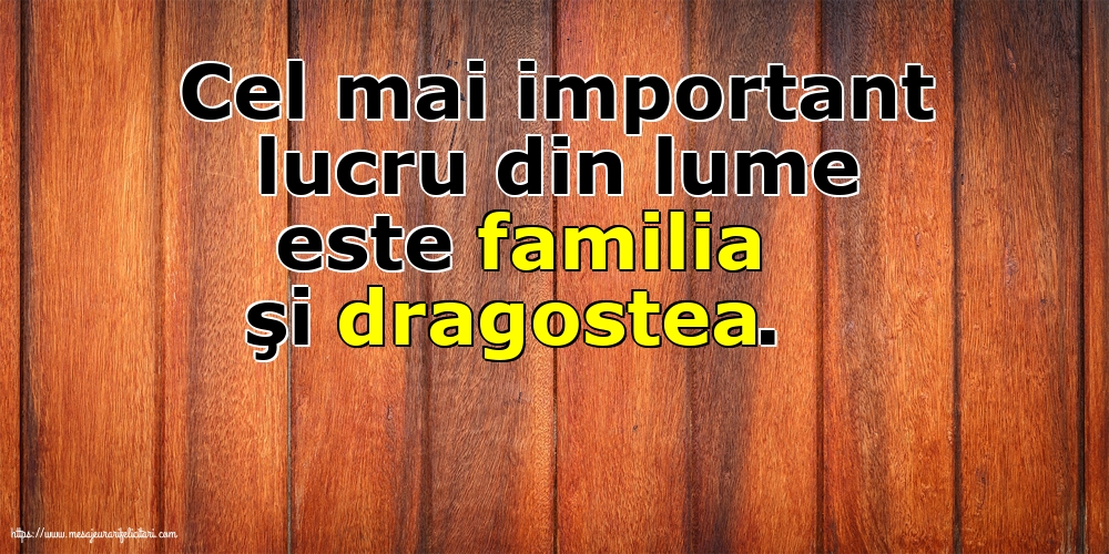 Familie Cel mai important lucru din lume este familia şi dragostea.