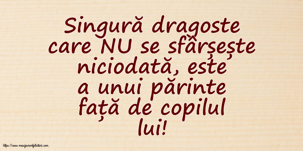 Familie Singură dragoste care NU se sfârșește niciodată