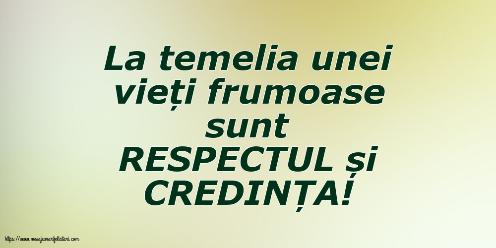 Familie RESPECTUL și CREDINȚA!