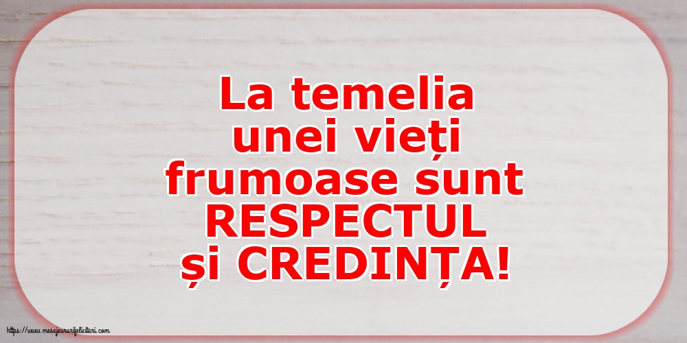 Familie RESPECTUL și CREDINȚA!