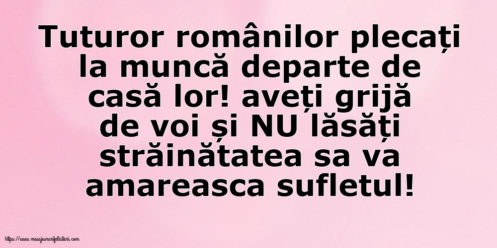 Familie Tuturor românilor plecați
