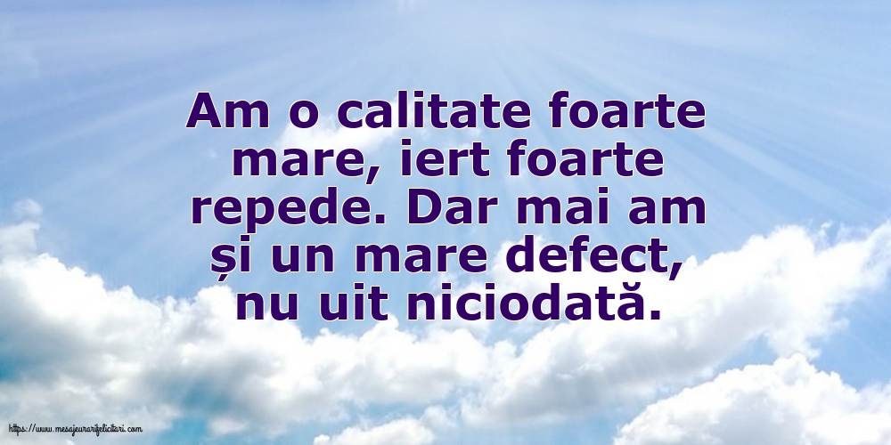 Familie Am o calitate foarte mare... Dar mai am și un mare defect