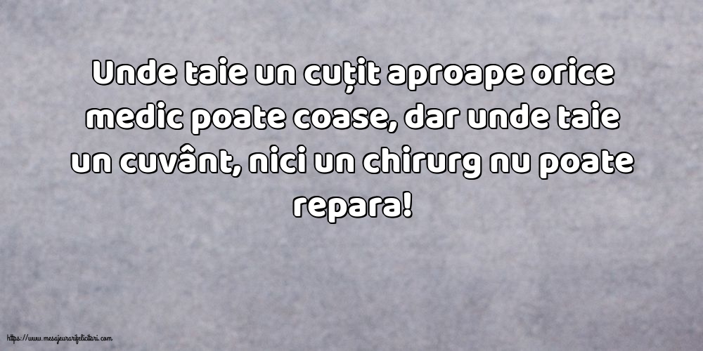 Familie Unde taie un cuțit aproape orice medic poate coase