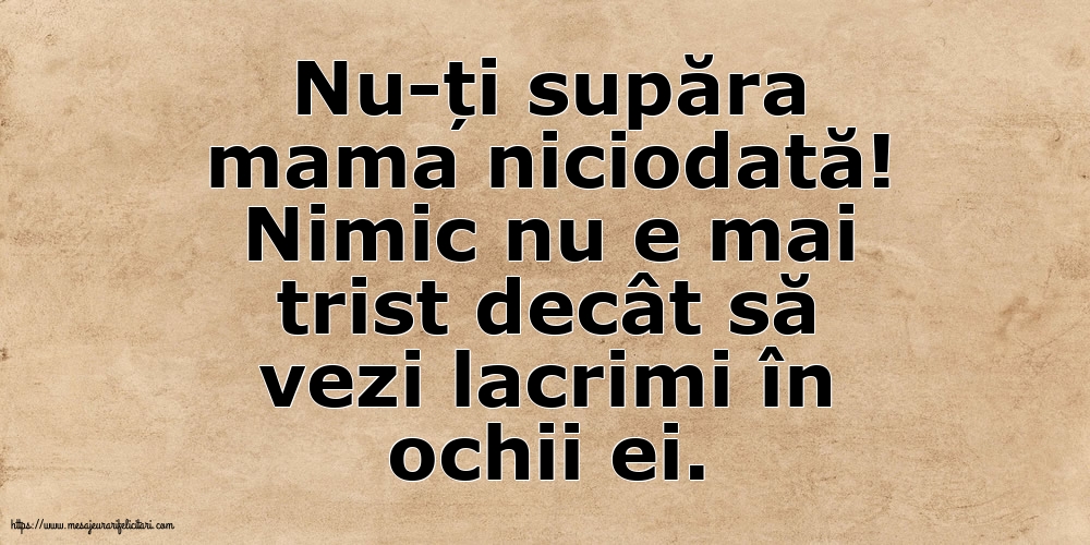 Imagini despre Familie - Nu-ți supăra mama niciodată! - mesajeurarifelicitari.com