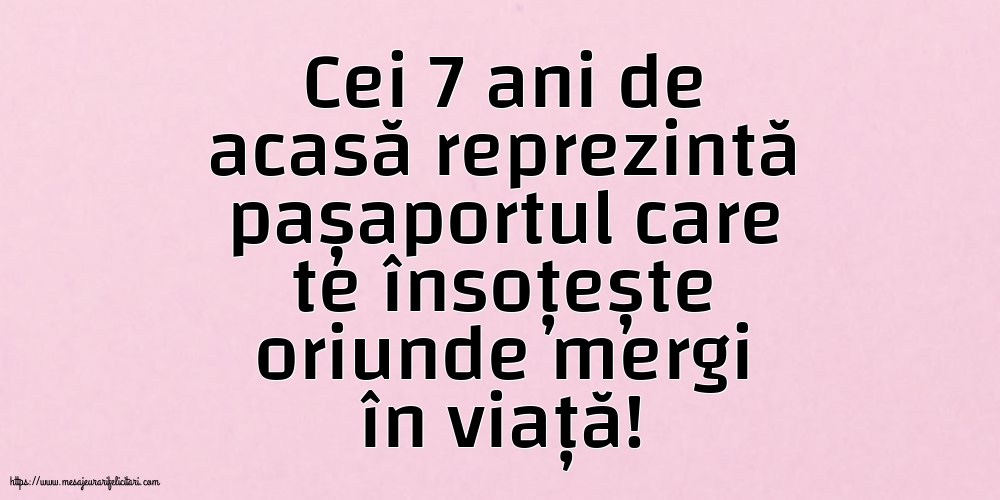 Familie Cei 7 ani de acasă reprezintă pașaportul