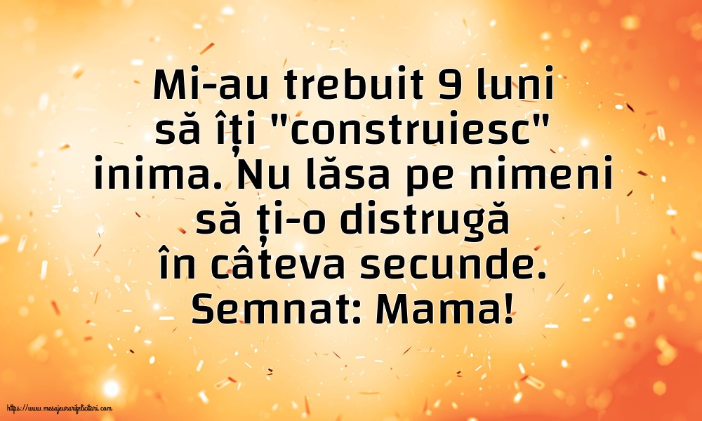 Familie Semnat: Mama! Mi-au trebuit 9 luni