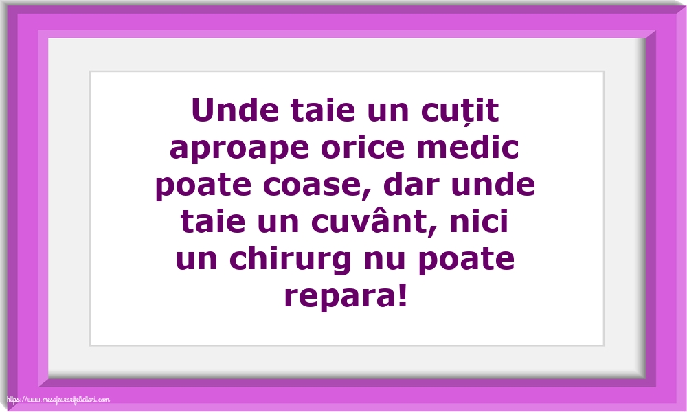 Familie Unde taie un cuțit aproape orice medic poate coase