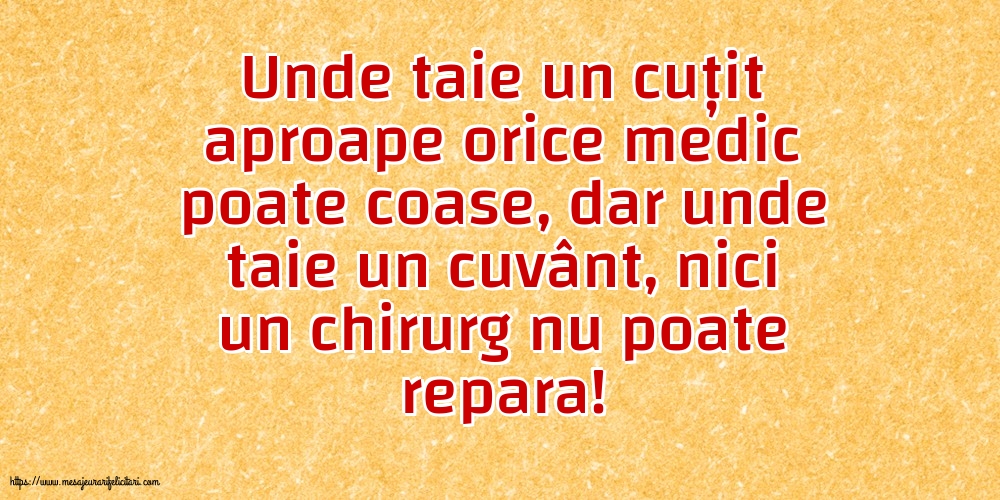 Familie Unde taie un cuțit aproape orice medic poate coase