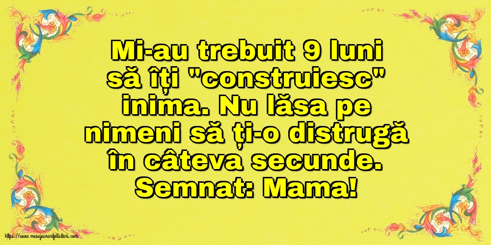 Familie Semnat: Mama! Mi-au trebuit 9 luni