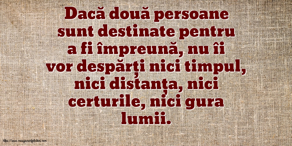 Familie Dacă două persoane sunt destinate pentru a fi împreună
