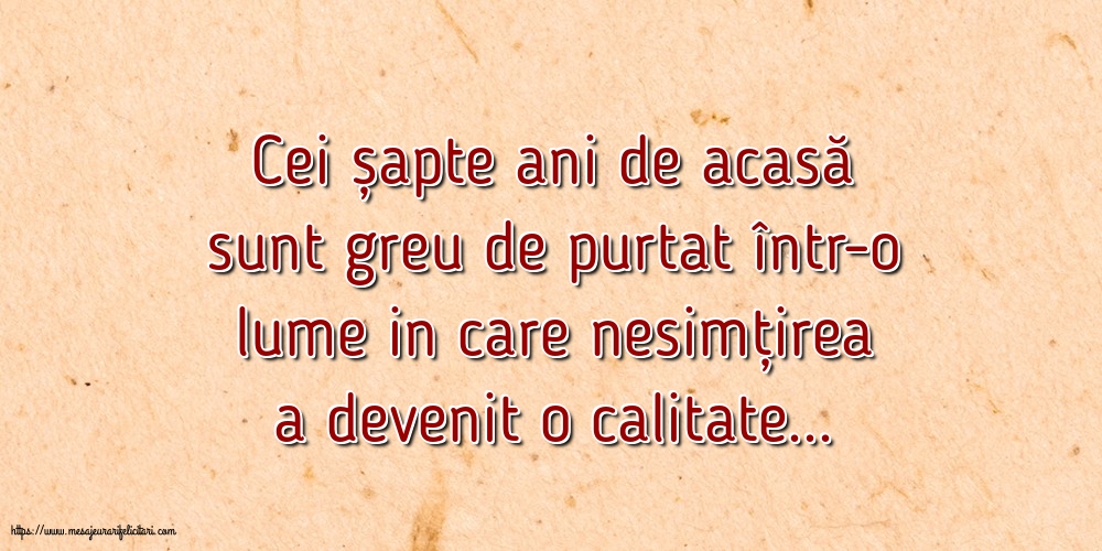 Familie Cei șapte ani de acasă