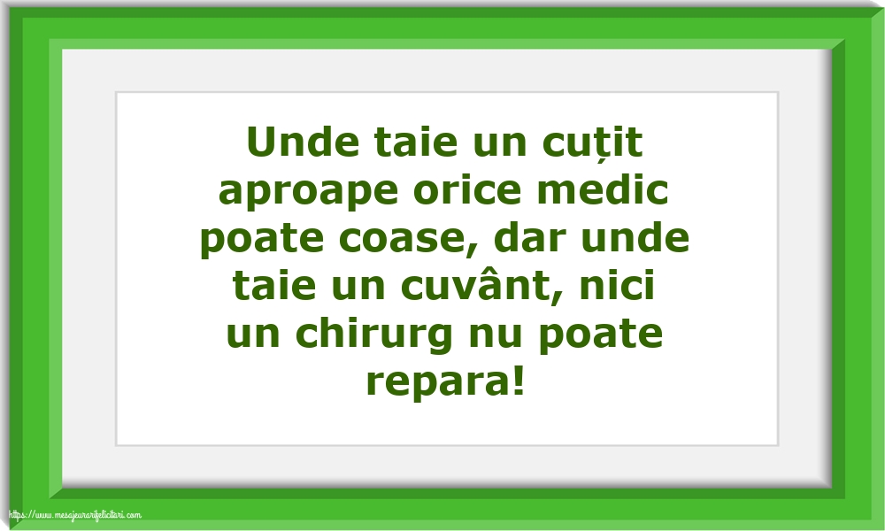 Familie Unde taie un cuțit aproape orice medic poate coase