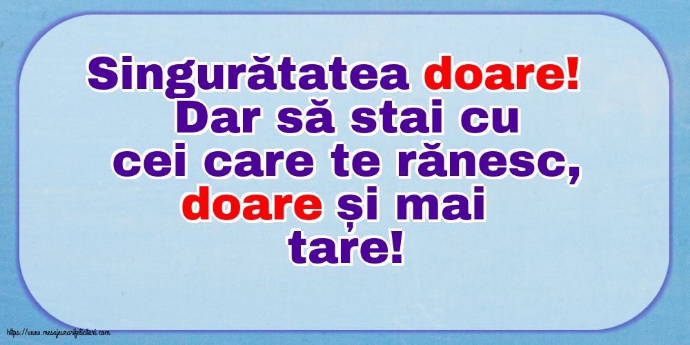 Familie Singuratatea doare