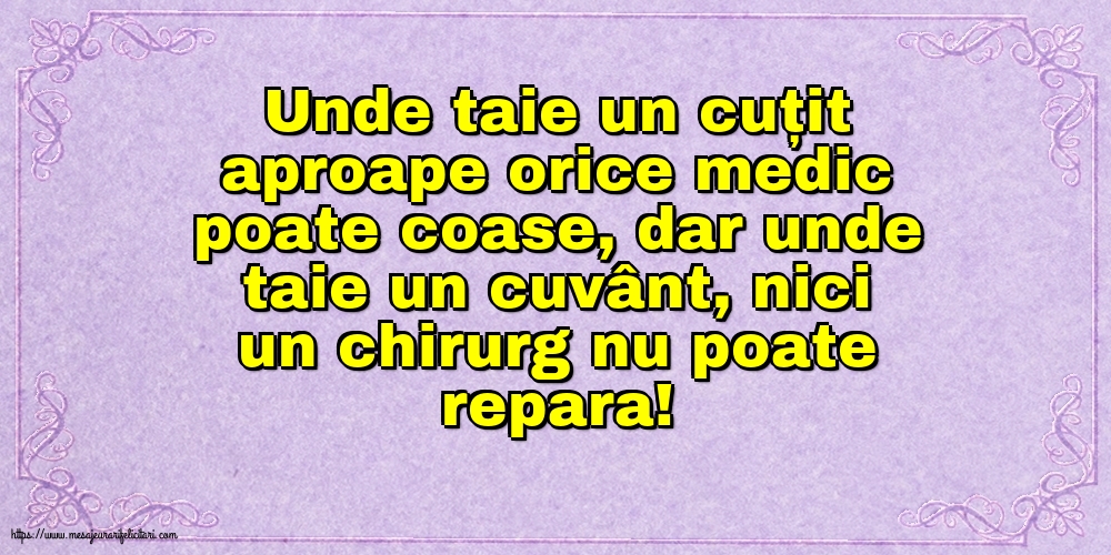 Familie Unde taie un cuțit aproape orice medic poate coase