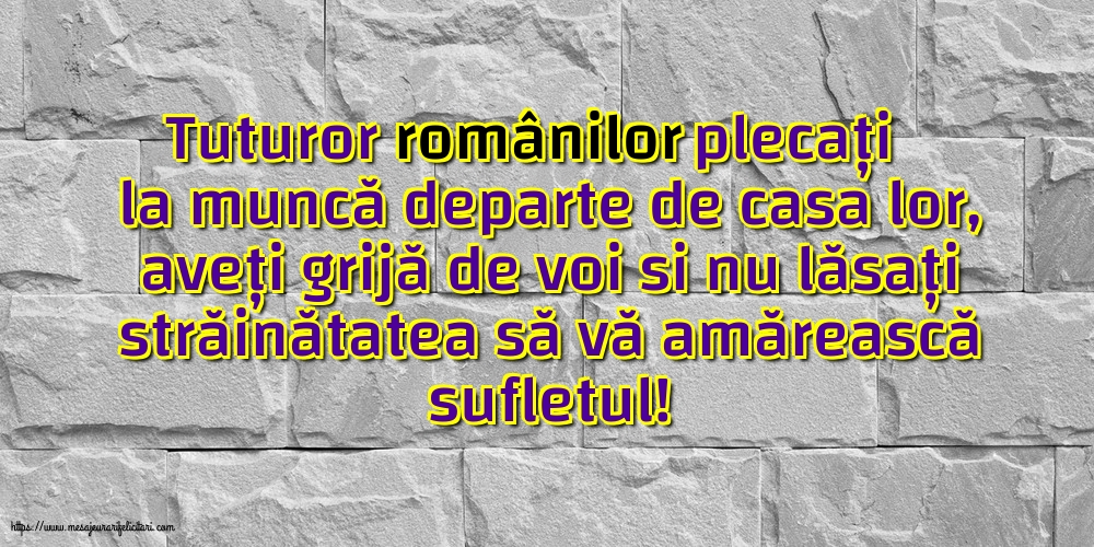 Familie Tuturor românilor plecați la muncă