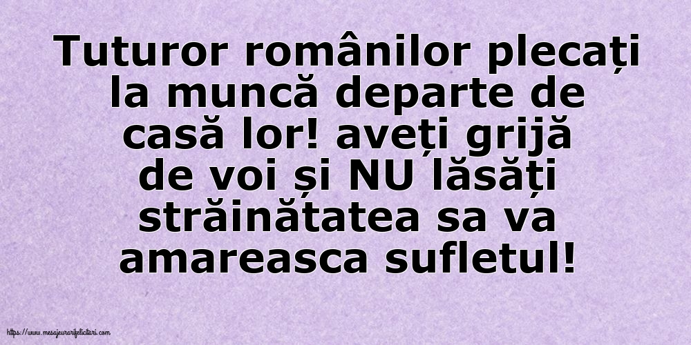 Familie Tuturor românilor plecați