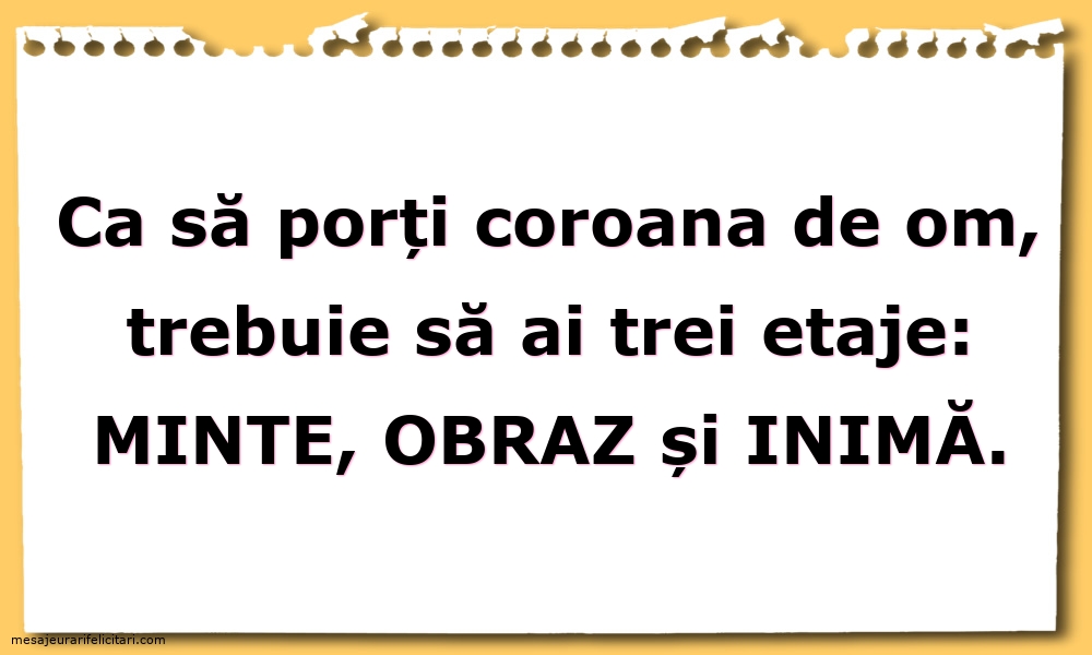 Imagini despre Familie - Ca să porți coroana de om, trebuie să ai trei etaje: minte, obraz și inimă. - mesajeurarifelicitari.com