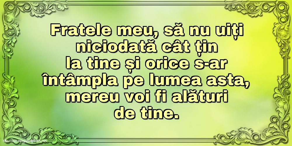 Familie Fratele meu, să nu uiți niciodată...