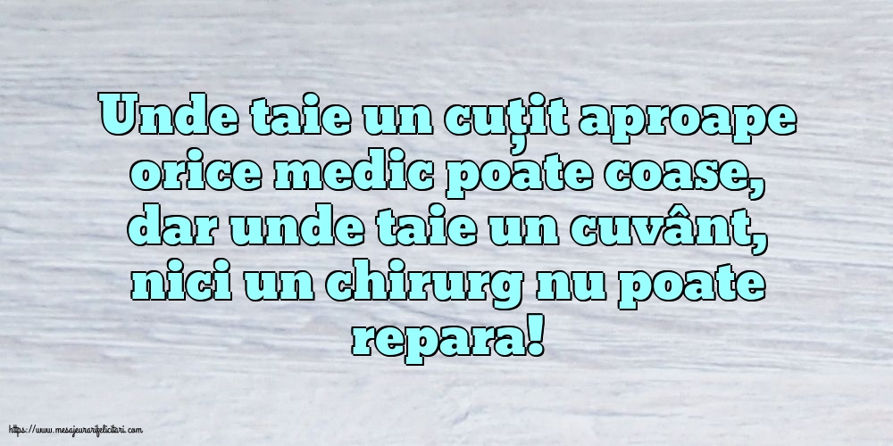Familie Unde taie un cuțit aproape orice medic poate coase