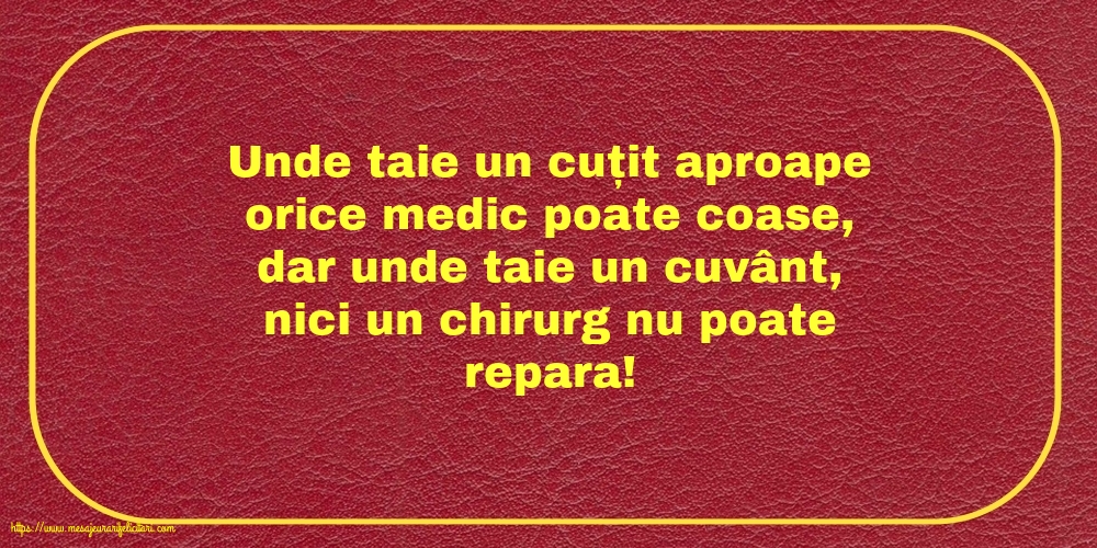 Familie Unde taie un cuțit aproape orice medic poate coase