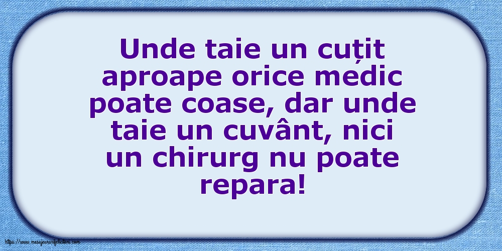 Familie Unde taie un cuțit aproape orice medic poate coase
