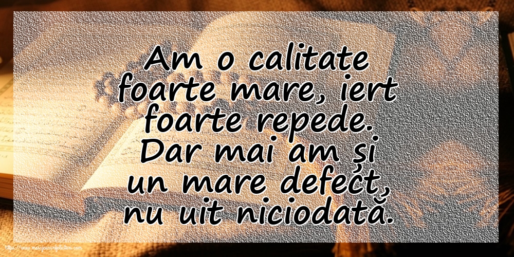 Familie Am o calitate foarte mare... Dar mai am și un mare defect